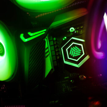 Close up of the inside of a computer