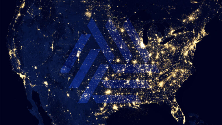 World map of the USA at night